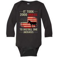 Funny Anti Biden It Took 2000 Mules To Install One Jackass Baby Long Sleeve Bodysuit