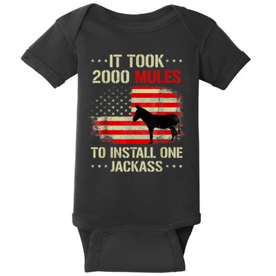 Funny Anti Biden It Took 2000 Mules To Install One Jackass Baby Bodysuit