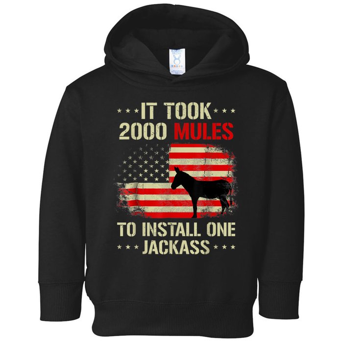 Funny Anti Biden It Took 2000 Mules To Install One Jackass Toddler Hoodie