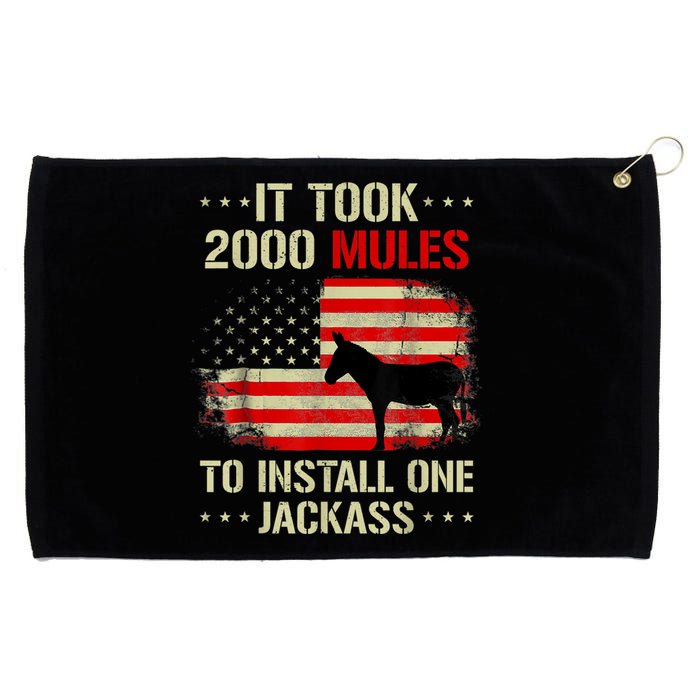 Funny Anti Biden It Took 2000 Mules To Install One Jackass Grommeted Golf Towel