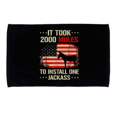 Funny Anti Biden It Took 2000 Mules To Install One Jackass Microfiber Hand Towel