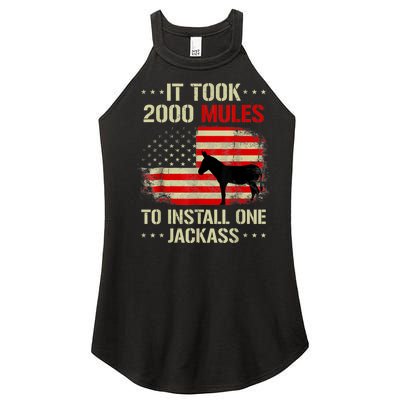 Funny Anti Biden It Took 2000 Mules To Install One Jackass Women's Perfect Tri Rocker Tank