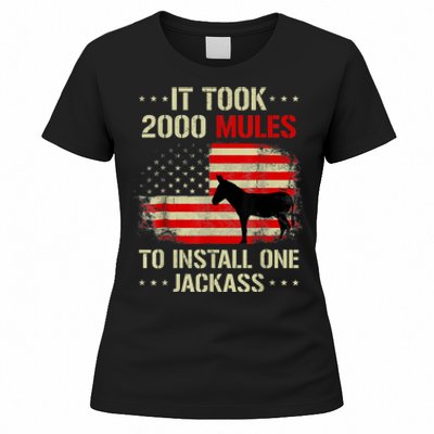 Funny Anti Biden It Took 2000 Mules To Install One Jackass Women's T-Shirt