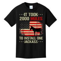 Funny Anti Biden It Took 2000 Mules To Install One Jackass Kids T-Shirt