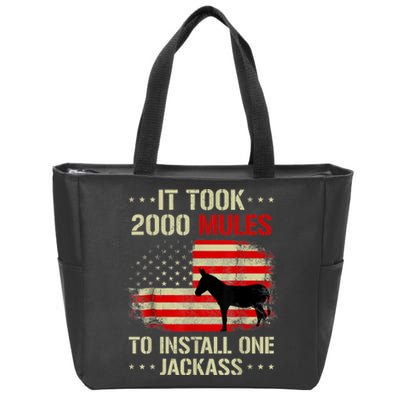 Funny Anti Biden It Took 2000 Mules To Install One Jackass Zip Tote Bag