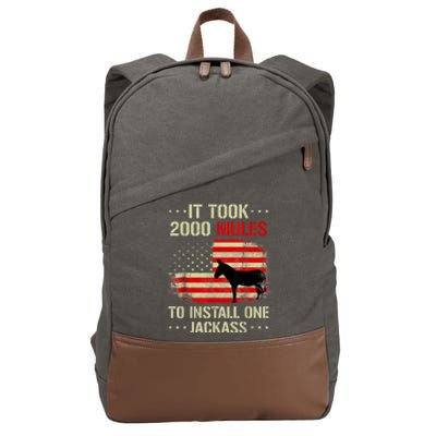 Funny Anti Biden It Took 2000 Mules To Install One Jackass Cotton Canvas Backpack