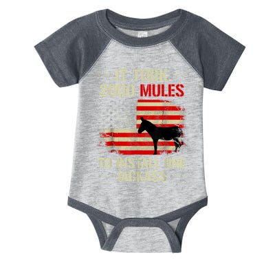 Funny Anti Biden It Took 2000 Mules To Install One Jackass Infant Baby Jersey Bodysuit