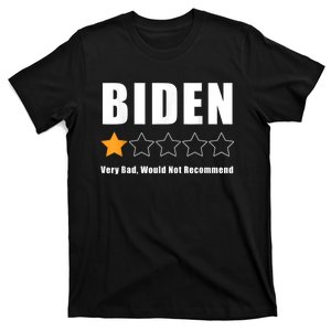 Funny Anti Biden Pro Trump 1 Star Rating Election Vote 2024 T-Shirt