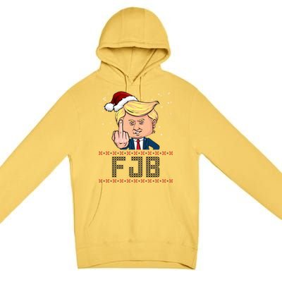 FJB Anti Biden Trump Flicking Off Ugly Christmas Premium Pullover Hoodie