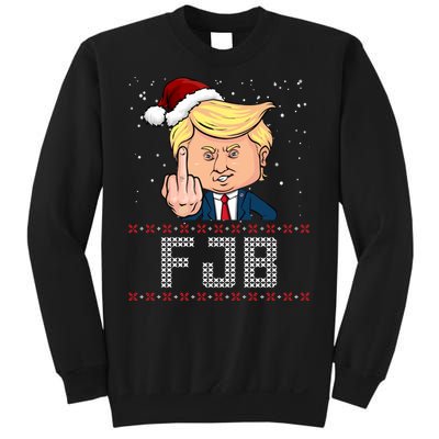 FJB Anti Biden Trump Flicking Off Ugly Christmas Sweatshirt