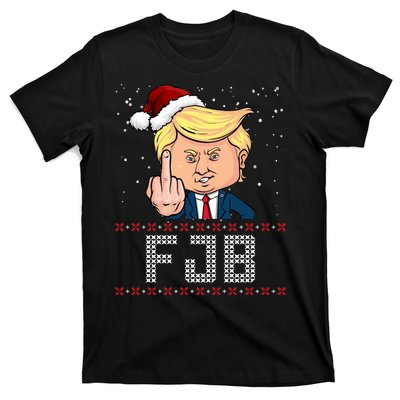 FJB Anti Biden Trump Flicking Off Ugly Christmas T-Shirt