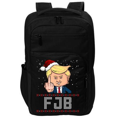 FJB Anti Biden Trump Flicking Off Ugly Christmas Impact Tech Backpack