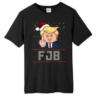 FJB Anti Biden Trump Flicking Off Ugly Christmas Tall Fusion ChromaSoft Performance T-Shirt