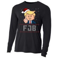 FJB Anti Biden Trump Flicking Off Ugly Christmas Cooling Performance Long Sleeve Crew