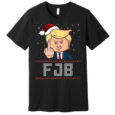 FJB Anti Biden Trump Flicking Off Ugly Christmas Premium T-Shirt