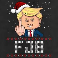 FJB Anti Biden Trump Flicking Off Ugly Christmas Hat