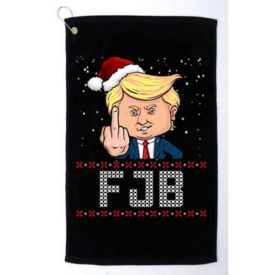 FJB Anti Biden Trump Flicking Off Ugly Christmas Golf Towel