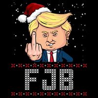 FJB Anti Biden Trump Flicking Off Ugly Christmas Zip Tote Bag