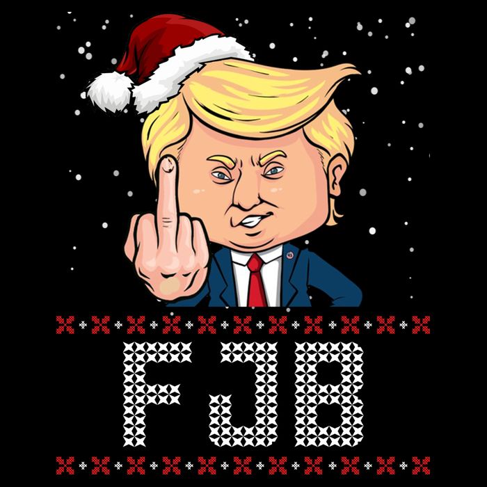 FJB Anti Biden Trump Flicking Off Ugly Christmas Zip Tote Bag