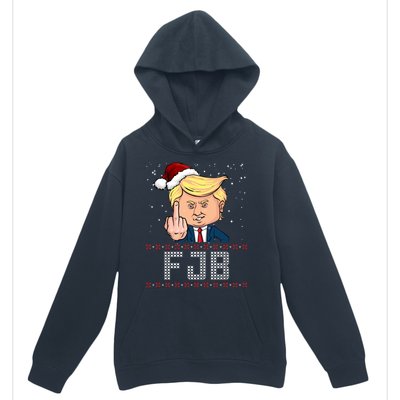 FJB Anti Biden Trump Flicking Off Ugly Christmas Urban Pullover Hoodie