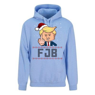 FJB Anti Biden Trump Flicking Off Ugly Christmas Unisex Surf Hoodie