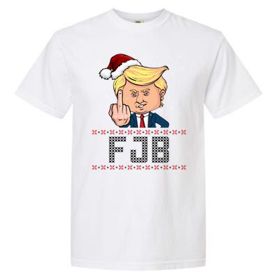 FJB Anti Biden Trump Flicking Off Ugly Christmas Garment-Dyed Heavyweight T-Shirt