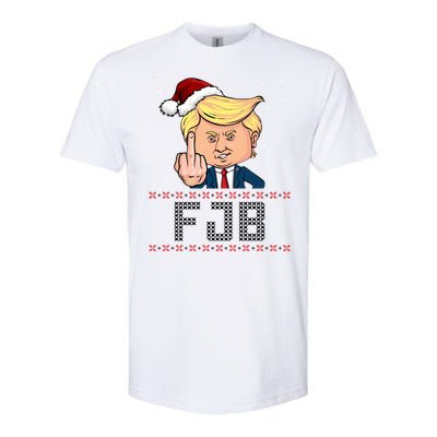 FJB Anti Biden Trump Flicking Off Ugly Christmas Softstyle CVC T-Shirt