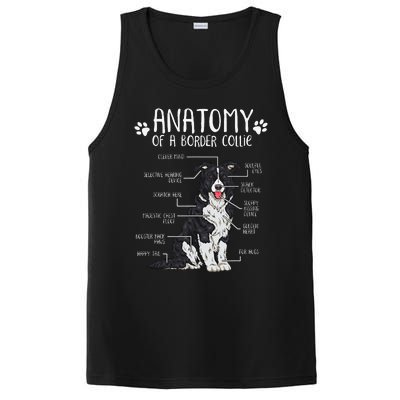 Funny Anatomy Border Collie Dog Lover PosiCharge Competitor Tank