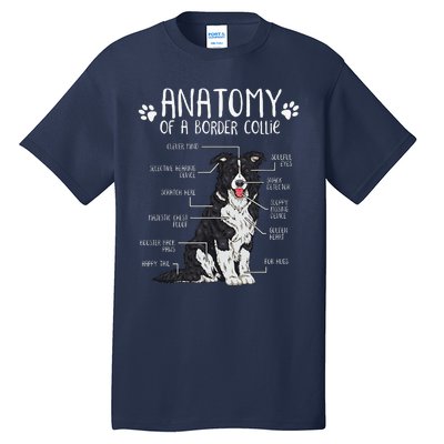 Funny Anatomy Border Collie Dog Lover Tall T-Shirt