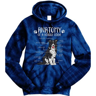 Funny Anatomy Border Collie Dog Lover Tie Dye Hoodie