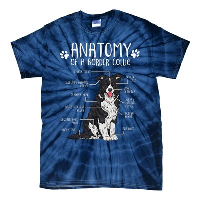 Funny Anatomy Border Collie Dog Lover Tie-Dye T-Shirt