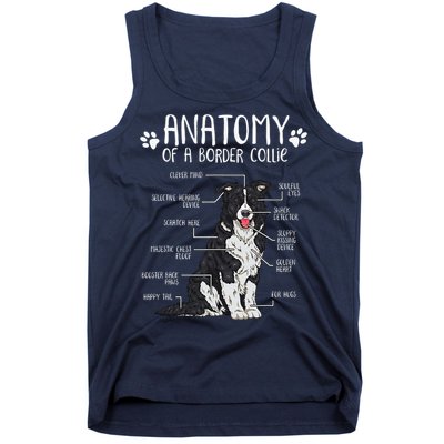 Funny Anatomy Border Collie Dog Lover Tank Top