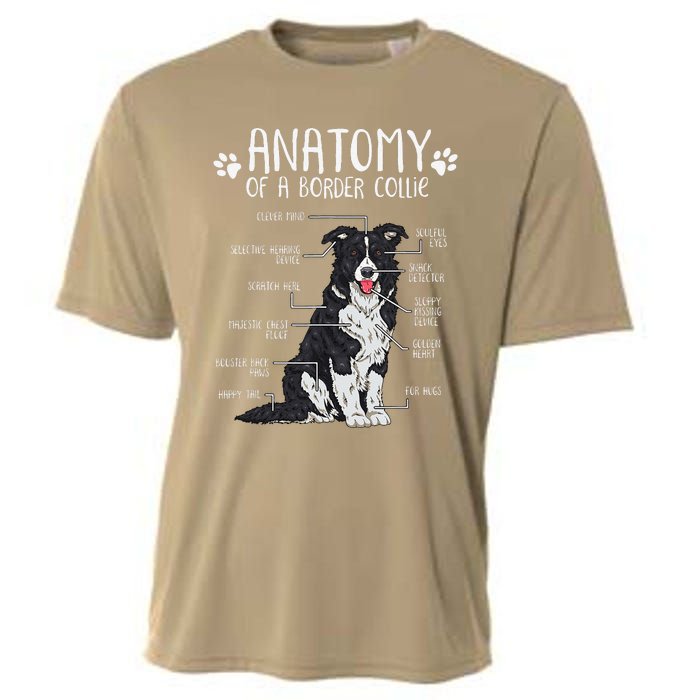 Funny Anatomy Border Collie Dog Lover Cooling Performance Crew T-Shirt