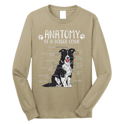 Funny Anatomy Border Collie Dog Lover Long Sleeve Shirt