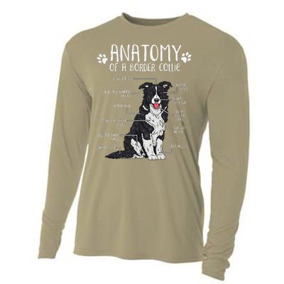 Funny Anatomy Border Collie Dog Lover Cooling Performance Long Sleeve Crew