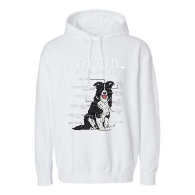 Funny Anatomy Border Collie Dog Lover Garment-Dyed Fleece Hoodie