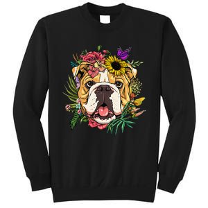 Floral American Bulldog Botanical Plant Flower Dog Lover Sweatshirt