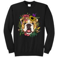 Floral American Bulldog Botanical Plant Flower Dog Lover Sweatshirt