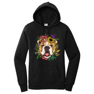 Floral American Bulldog Botanical Plant Flower Dog Lover Women's Pullover Hoodie