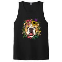 Floral American Bulldog Botanical Plant Flower Dog Lover PosiCharge Competitor Tank