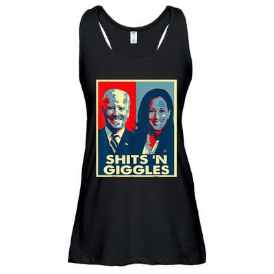 Funny Anti Biden Harris Shits N Giggles Political Ladies Essential Flowy Tank