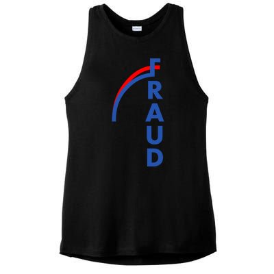 Fraud Anti Biden Ladies PosiCharge Tri-Blend Wicking Tank