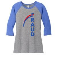 Fraud Anti Biden Women's Tri-Blend 3/4-Sleeve Raglan Shirt