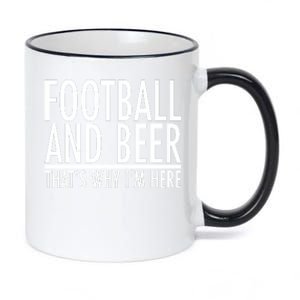 Football And Beer That's Why I'm Here 11oz Black Color Changing Mug