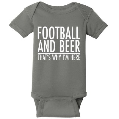 Football And Beer That's Why I'm Here Baby Bodysuit