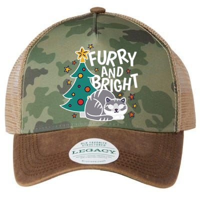 Furry And Bright Funny Cute Christmas Cat Legacy Tie Dye Trucker Hat