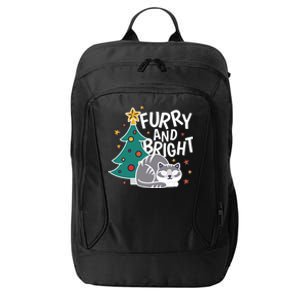 Furry And Bright Funny Cute Christmas Cat City Backpack