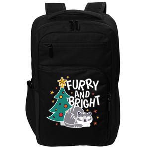 Furry And Bright Funny Cute Christmas Cat Impact Tech Backpack