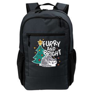 Furry And Bright Funny Cute Christmas Cat Daily Commute Backpack