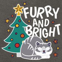Furry And Bright Funny Cute Christmas Cat Cotton Canvas Backpack
